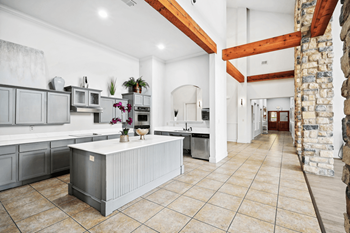 Community entertaining kitchen and dining room